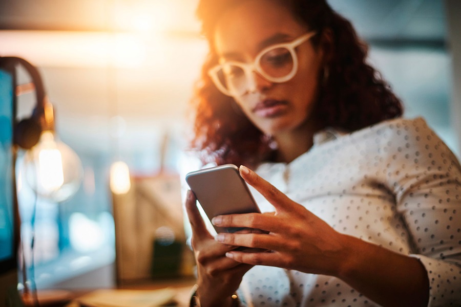 Woman with a smartphone