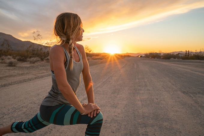 woman stretching