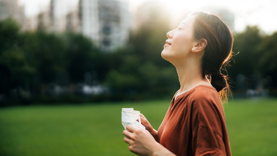 woman with cup